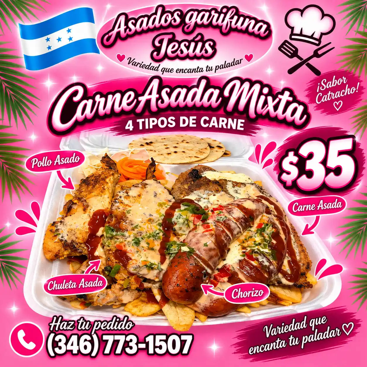 Carne asada mixta (4 carnes)